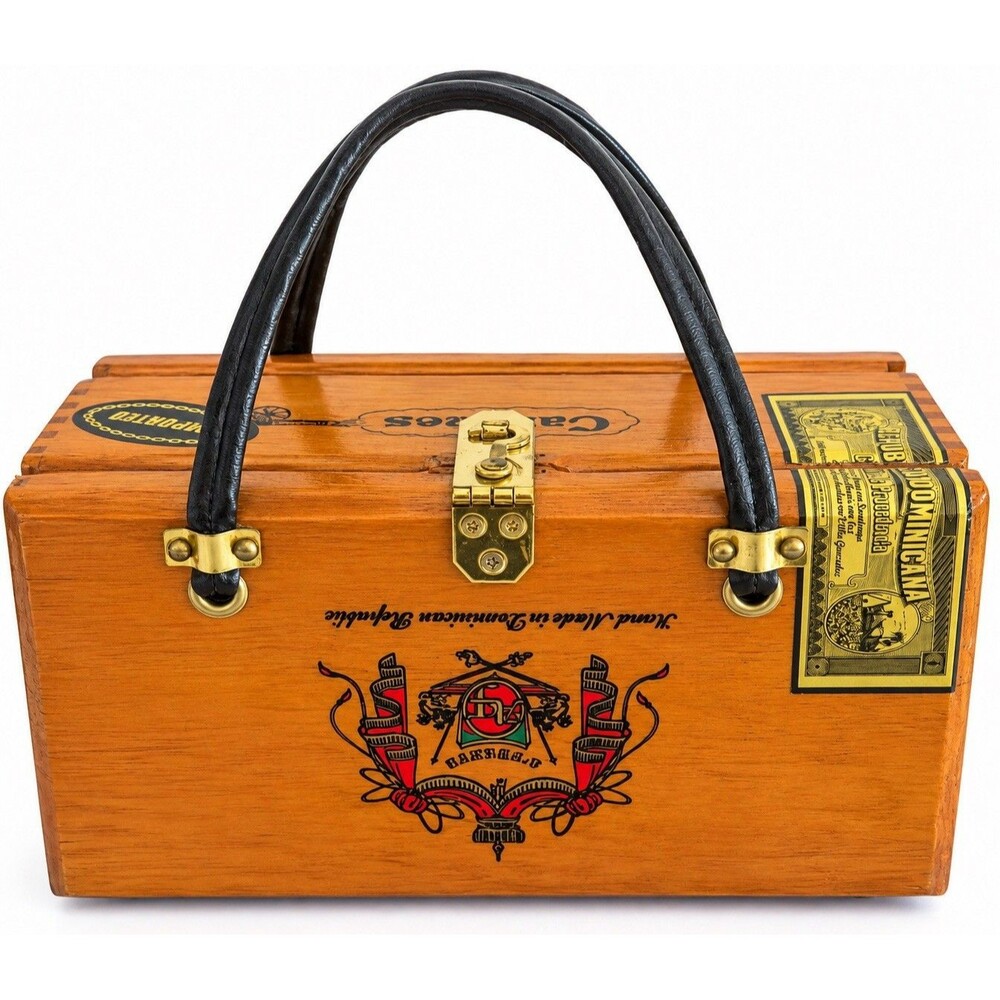 Vintage Arturo Fuente Cigar Box Purse Repurposed Dominican Wooden Handbag